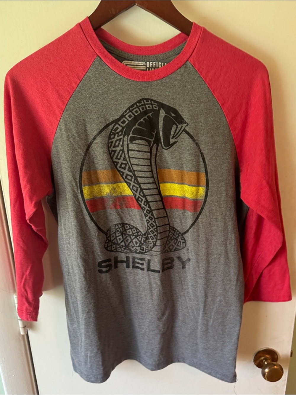 Fifth Sun Grey Tee with Red Ribbed Collar